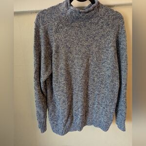 L.L. Bean Mock Neck Sweater Marbled Blue Size L